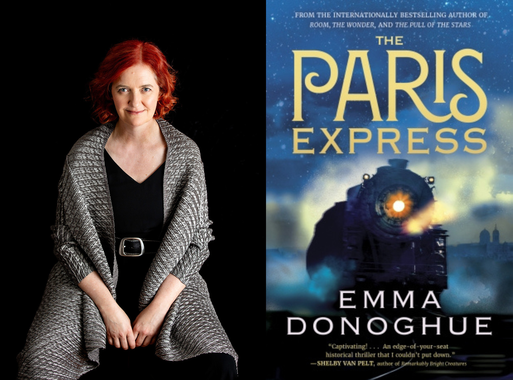 Emma Donoghue headshot and book cover